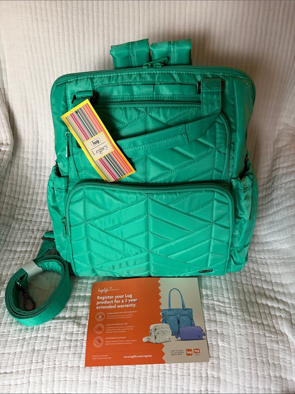 LUG Canter Convertible Tote Backpack Bag Oasis Teal NWT